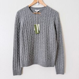 Brand New Lilysilk Women's Size Medium Gray Wool Cashmere Blend Pullover Sweater